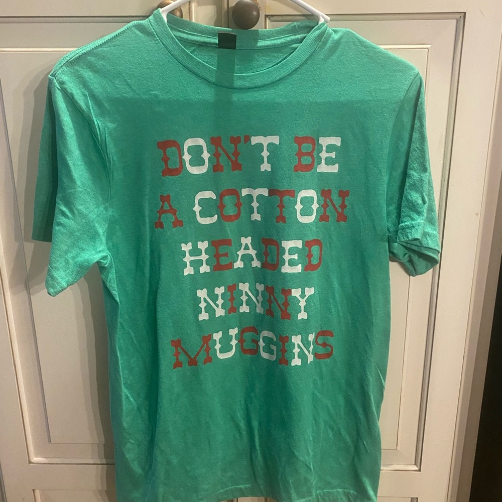 Playful Green Tee with Bold Print NWOT